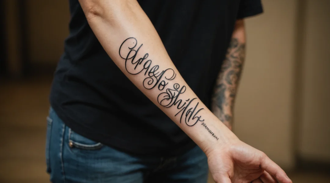 tatouage sur le bras ecriture